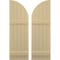 Ekena Millwork Americraft 5-Board (2 Batten) Wood Joined Board-n-Batten Shutters w/ Arch Top, ARW101BQ518X77NTH, PR ARW101BQ518X77NTH - alternate 1